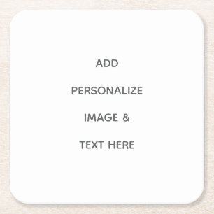 Create Your Own white Square Paper Coaster