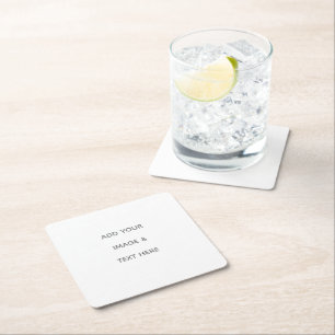 Create Your Own white Square Paper Coaster