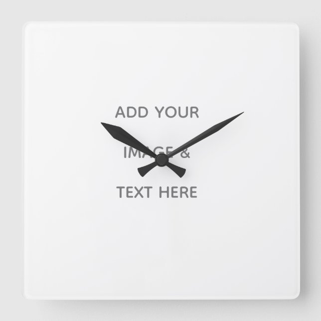 Create Your Own white  Square Wall Clock (Front)