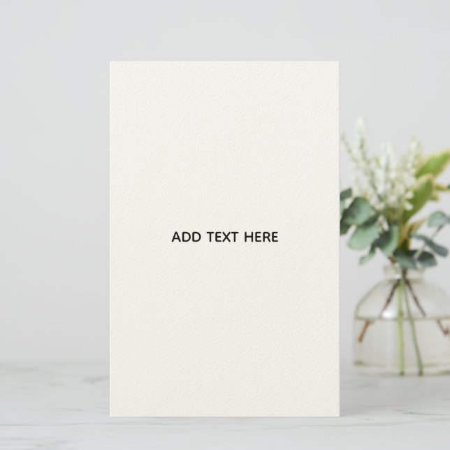 Create Your Own White  Stationery (Standing Front)