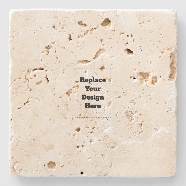 Create Your Own white  Stone Coaster (Front)