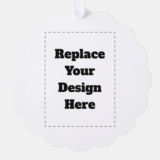 Create Your Own white  Tree Decoration Card (Front)