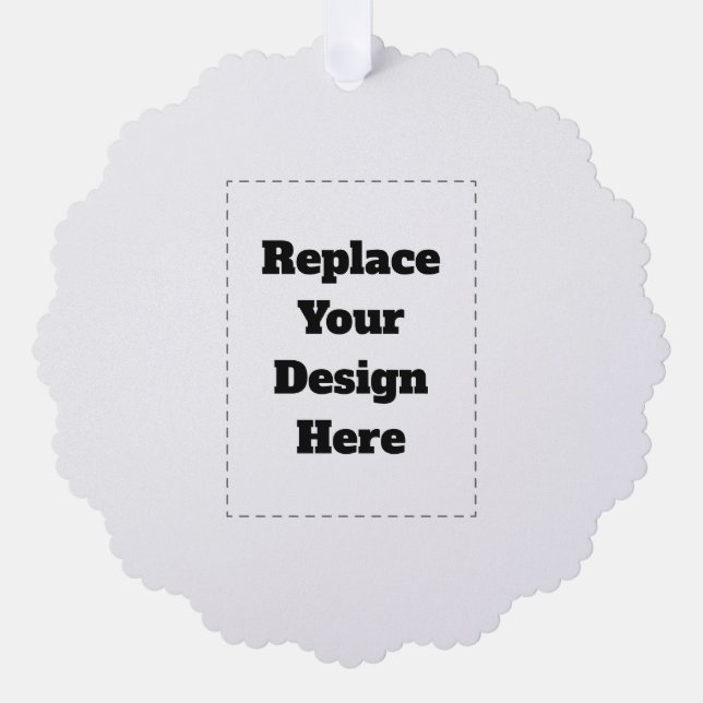 Create Your Own white  Tree Decoration Card (Front)