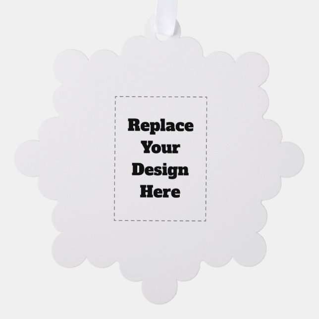 Create Your Own white  Tree Decoration Card (Front)