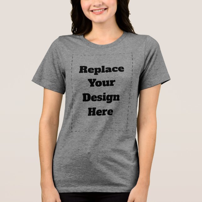 Create Your Own white  Tri-Blend Shirt (Front)