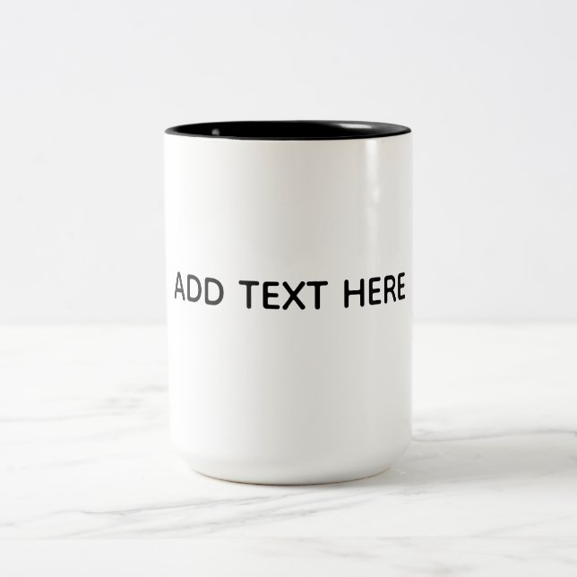 Create Your Own White  Two-Tone Coffee Mug (Center)