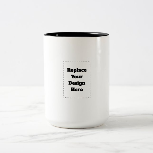 Create Your Own white  Two-Tone Coffee Mug (Center)