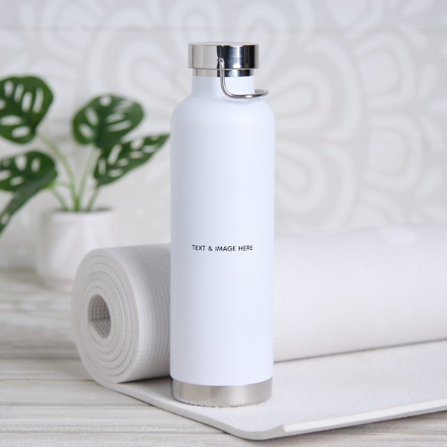Create Your Own white Water Bottle (Yoga (Rotated))