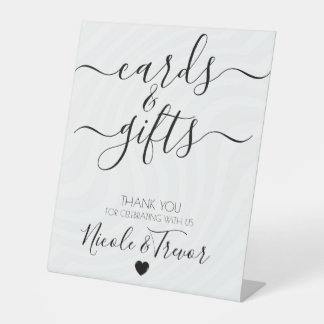 Create Your Own White Waves Cards & Gifts Wedding Pedestal Sign