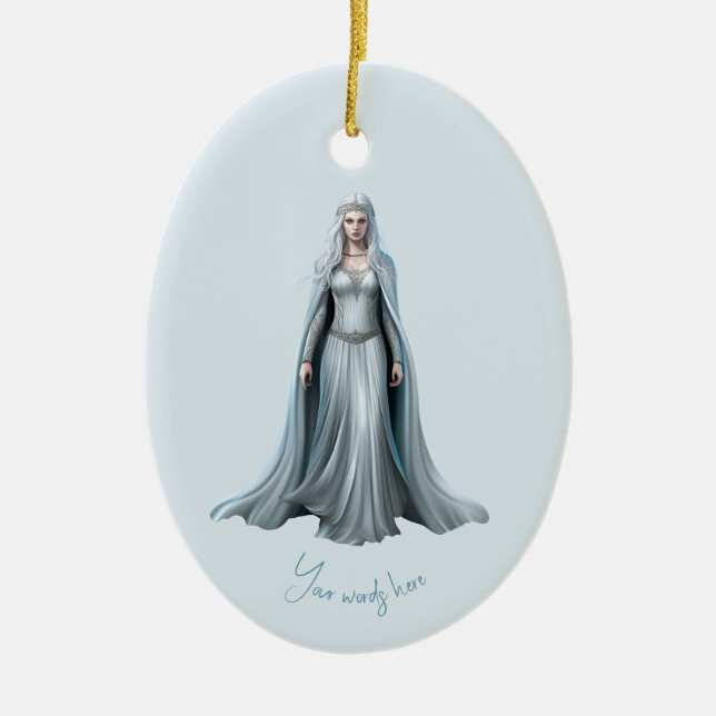 Create Your Own White Witch Ceramic Ornament (Front)