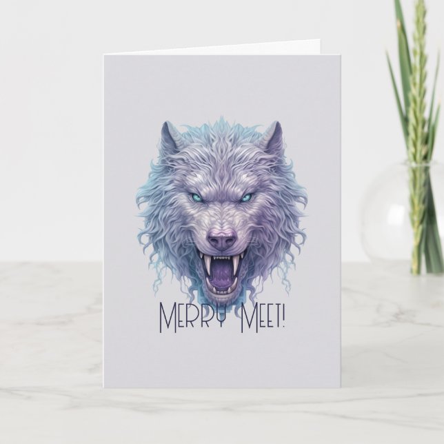 Create Your Own Wicked Purple Wolf  Card (Front)