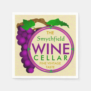Create Your Own Wine Cellar Grapes Personalised Napkin