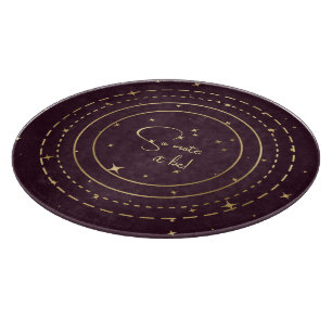 Create Your Own Wine & Gold Celestial Rings Cutting Board