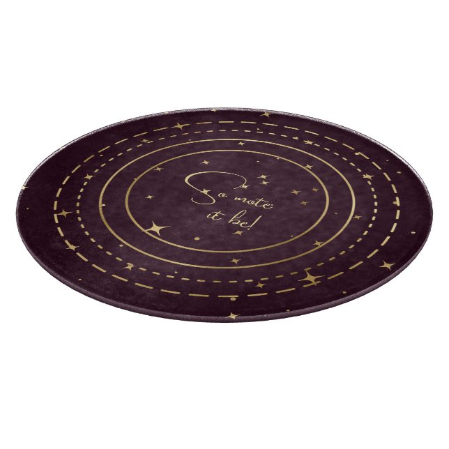 Create Your Own Wine & Gold Celestial Rings Cutting Board (Corner)