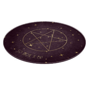 Create Your Own Wine & Gold Elegant Pentacle Cutting Board