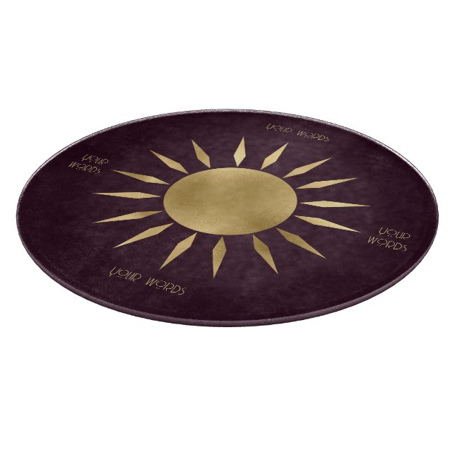 Create Your Own Wine & Gold Sun Mandala Cutting Board (Corner)