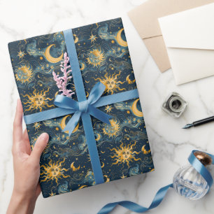 Create Your Own Wistful Sun & Moon Celestial Wrapping Paper