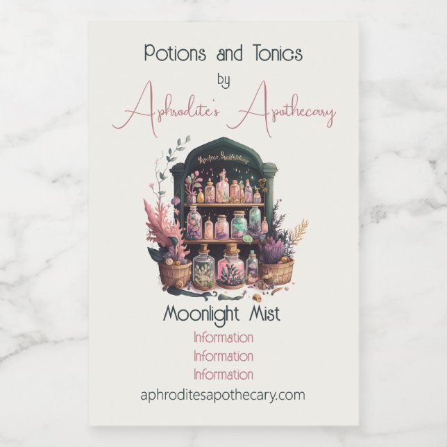 Create Your Own Witch's Herbs Apothecary Wine Label (Single Label)