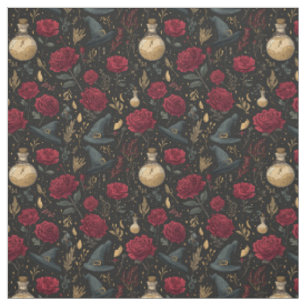 Create Your Own Witchy Crimson Roses Fabric