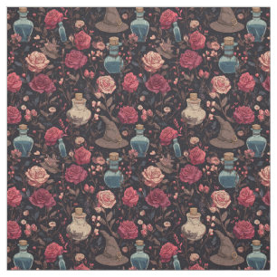Create Your Own Witchy Fuschia Pink Roses Fabric