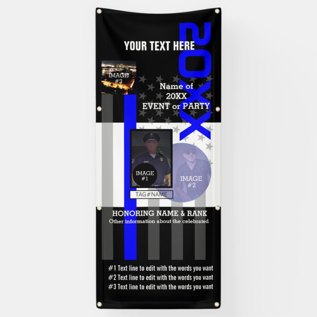 Create Your Own with 3 images and 9 lines of text Banner (Vertical)