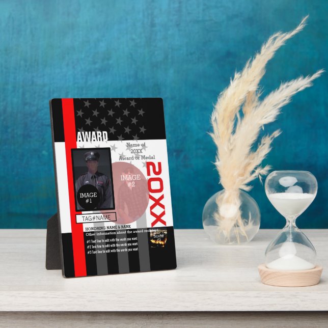 Create Your Own with 3 images and 9 text lines Plaque (Side)