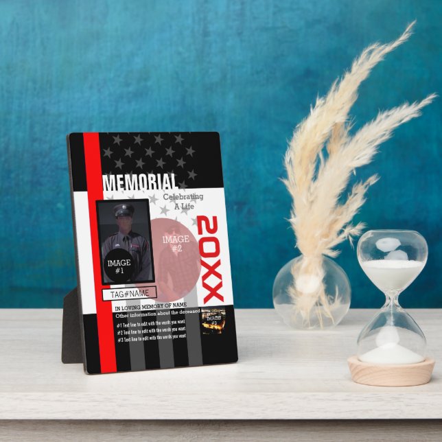 Create Your Own with 3 images and 9 text lines Plaque (Side)