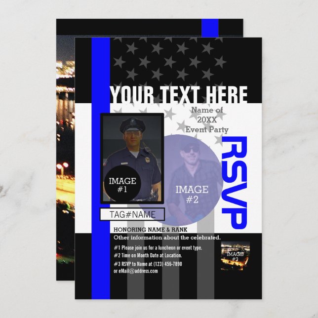 Create Your Own with 4 images and 12 text lines Invitation (Front/Back)