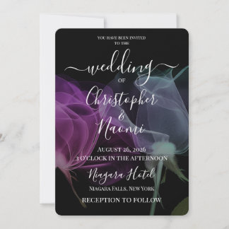 Create Your Own X-Ray Flowers on Black Invitation
