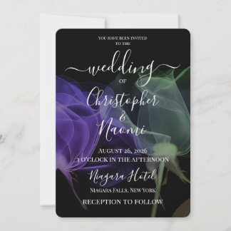 Create Your Own X-Ray Flowers on Black Invitation
