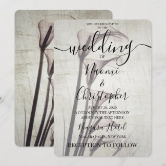 Create Your Own X-Ray Sepia Calla Lillies Wedding Invitation