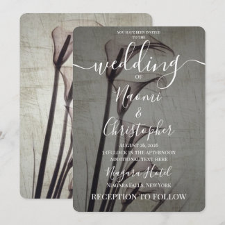 Create Your Own X-Ray Sepia Calla Lily Wedding Invitation