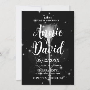 Create Your Own X-Ray Sparkle Flower Wedding Invitation