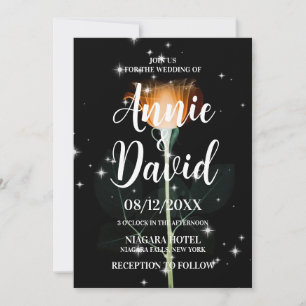 Create Your Own X-Ray Sparkle Flower Wedding Invitation