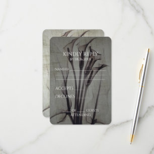 Create Your Own X-Ray Vintage Wedding Calla Lilies RSVP Card