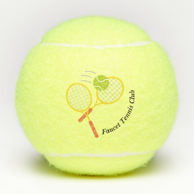 Create Your Own Yellow Black Creative Club Logo Tennis Balls (Front)