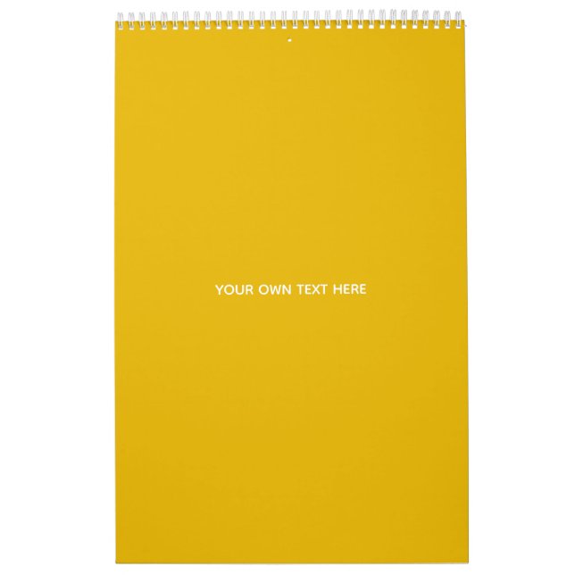 Create Your Own Yellow Custom Design Calendar (Cover)
