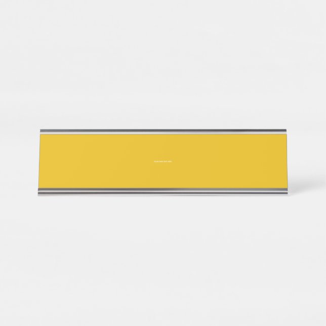 Create Your Own Yellow Custom Design Desk Name Plate (Front)