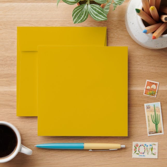 Create Your Own Yellow Custom Design Envelope (Desk)