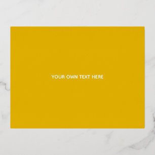 Create Your Own Yellow Custom Design Foil Holiday Postcard
