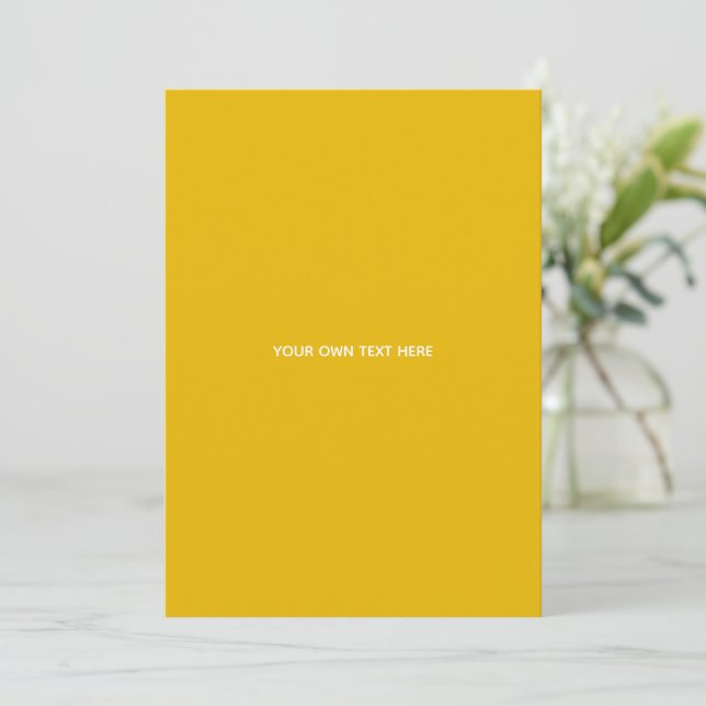 Create Your Own Yellow Custom Design Holiday Card (Standing Front)