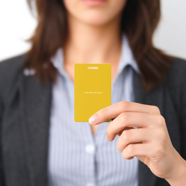 Create Your Own Yellow Custom Design ID Badge (Presented)
