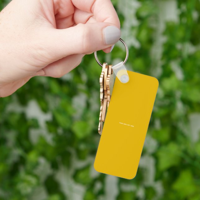 Create Your Own Yellow Custom Design Key Ring (Hand)