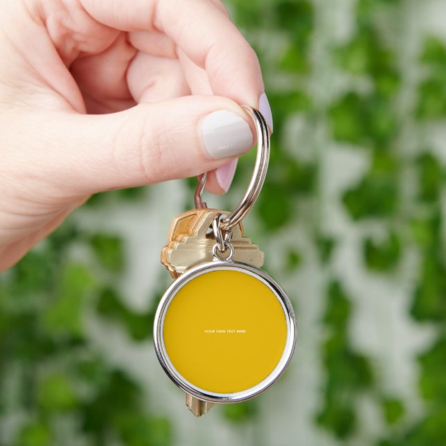 Create Your Own Yellow Custom Design Key Ring (Hand)