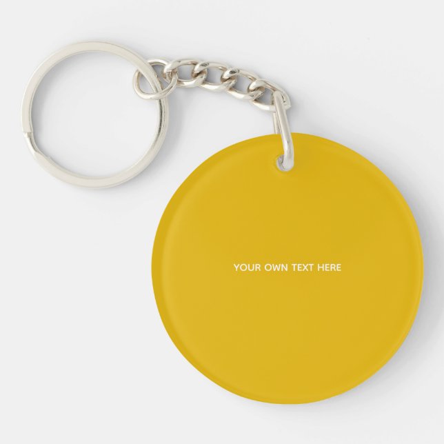 Create Your Own Yellow Custom Design Key Ring (Front)