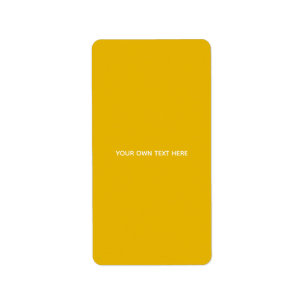 Create Your Own Yellow Custom Design Label