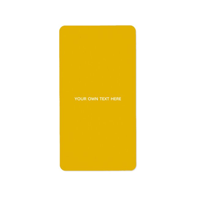 Create Your Own Yellow Custom Design Label (Front)