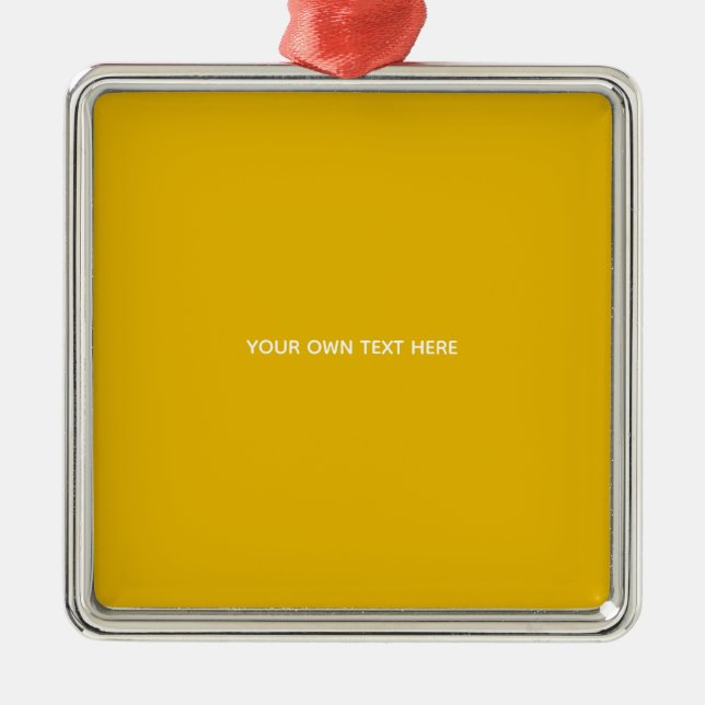 Create Your Own Yellow Custom Design Metal Ornament (Front)