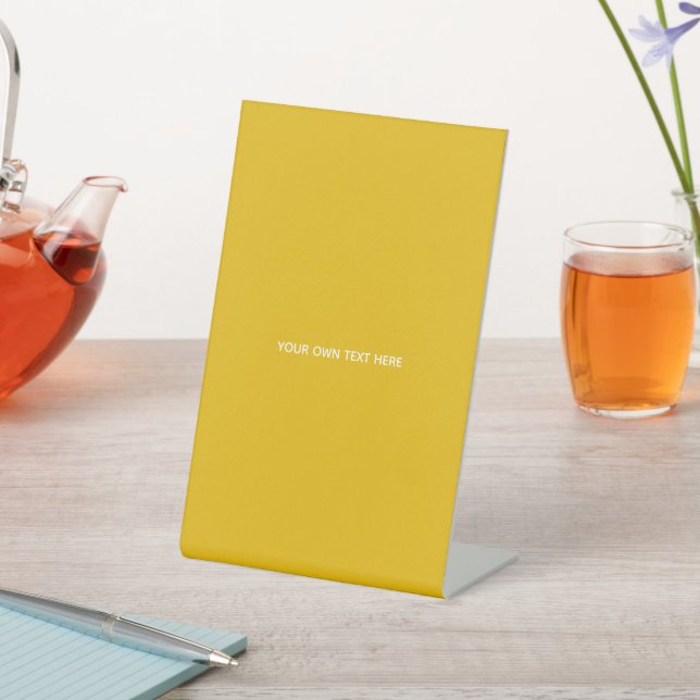Create Your Own Yellow Custom Design Pedestal Sign (In SItu)
