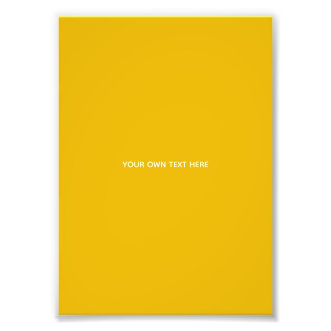 Create Your Own Yellow Custom Design Photo Print (Front)